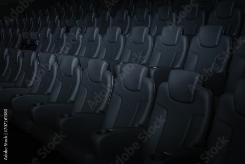 Rows of Cinema Steats in a Movie Theatre