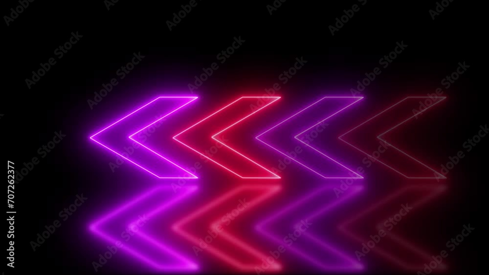 Abstract directional neon arrow loop loading icon animation background Abstract directional neon arrow loop loading icon animation background