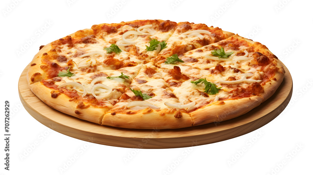 Cheese Pizza, PNG, Transparent, No background, Clipart, Graphic, Illustration, Design, Food, Delicious, Yummy, Culinary, Gourmet, Fresh, Edible, Round, Pizza, Cheese, Tomato sauce, Culinary art