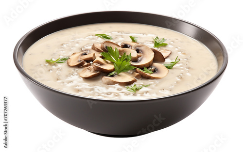 Savory Mushroom Soup Isolated on Transparent Background PNG.