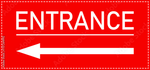 Red Entrance Board Sticker Sign Banner Vector
