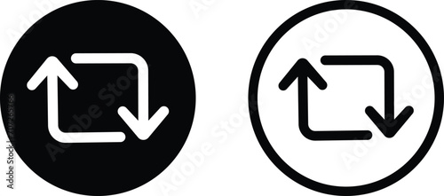 Retweet icon set in two styles . Repost icon vector . Share post icon