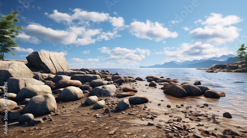 Shoreline Sentinels: Boulders in Repose