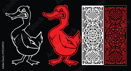 Decorative wall panels set Jali design CNC pattern, laser cutting pattern, router CNCcutting