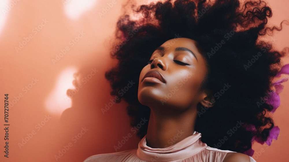 Beautiful african american woman with afro hairstyle