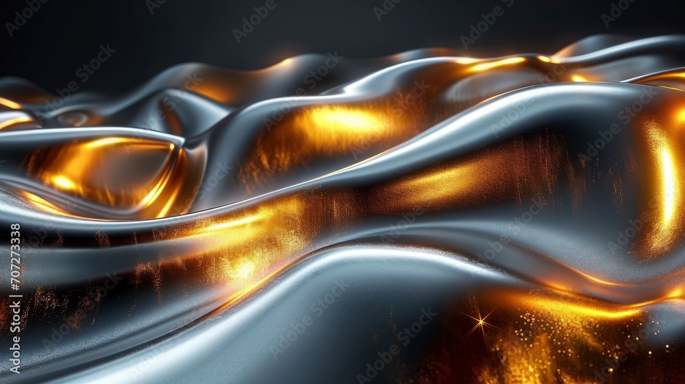 Obraz premium a simple and elegant abstract experience the fluid elegance crafted with liquid metal elements and a touch of Magewave. 
