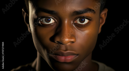 Close up portrait of a young african american with dreadlocks looking at camera. Black History month