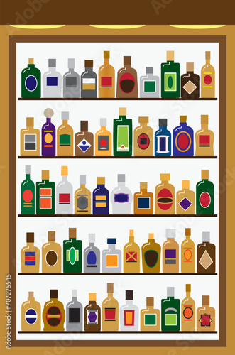 Flat Vector Liquor Bottles