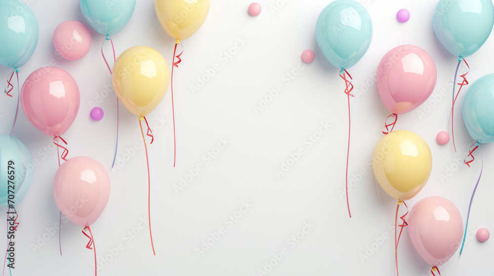 Balloons white background