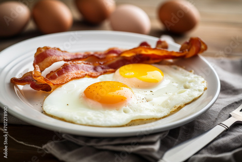 fried eggs with bacon