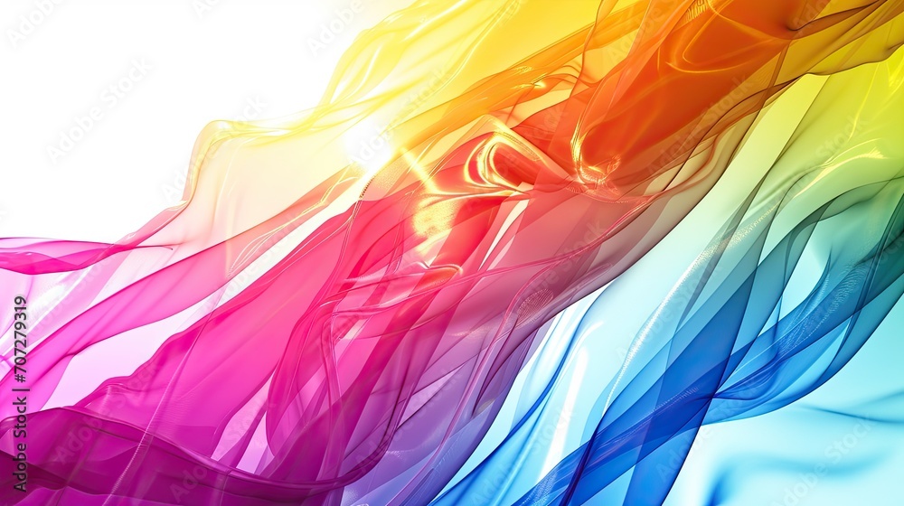 Abstract background with multicolored waves and sun ray over it Abstract background with multicolored waves and sun ray over it
