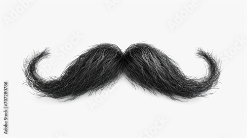 Close-up view of a moustache on a white surface. Suitable for various creative projects