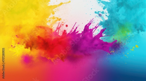 Layout on the theme of the colorful festival of India. Holi festival. For postcard design and commercial advertising photo