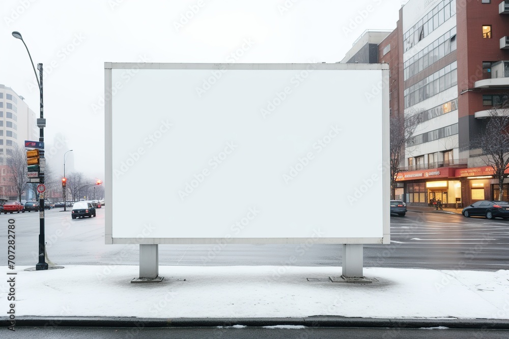 White blank advertising billboard on the street White blank advertising billboard on the street
