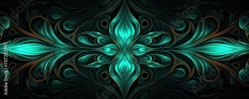 Symmetric turquoise circle background pattern 