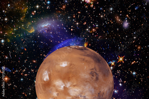 Mars and stars. The elements of this image furnished by NASA.
