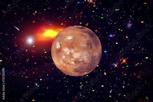 Solar system. Fourth planet. Mars. The elements of this image furnished by NASA.