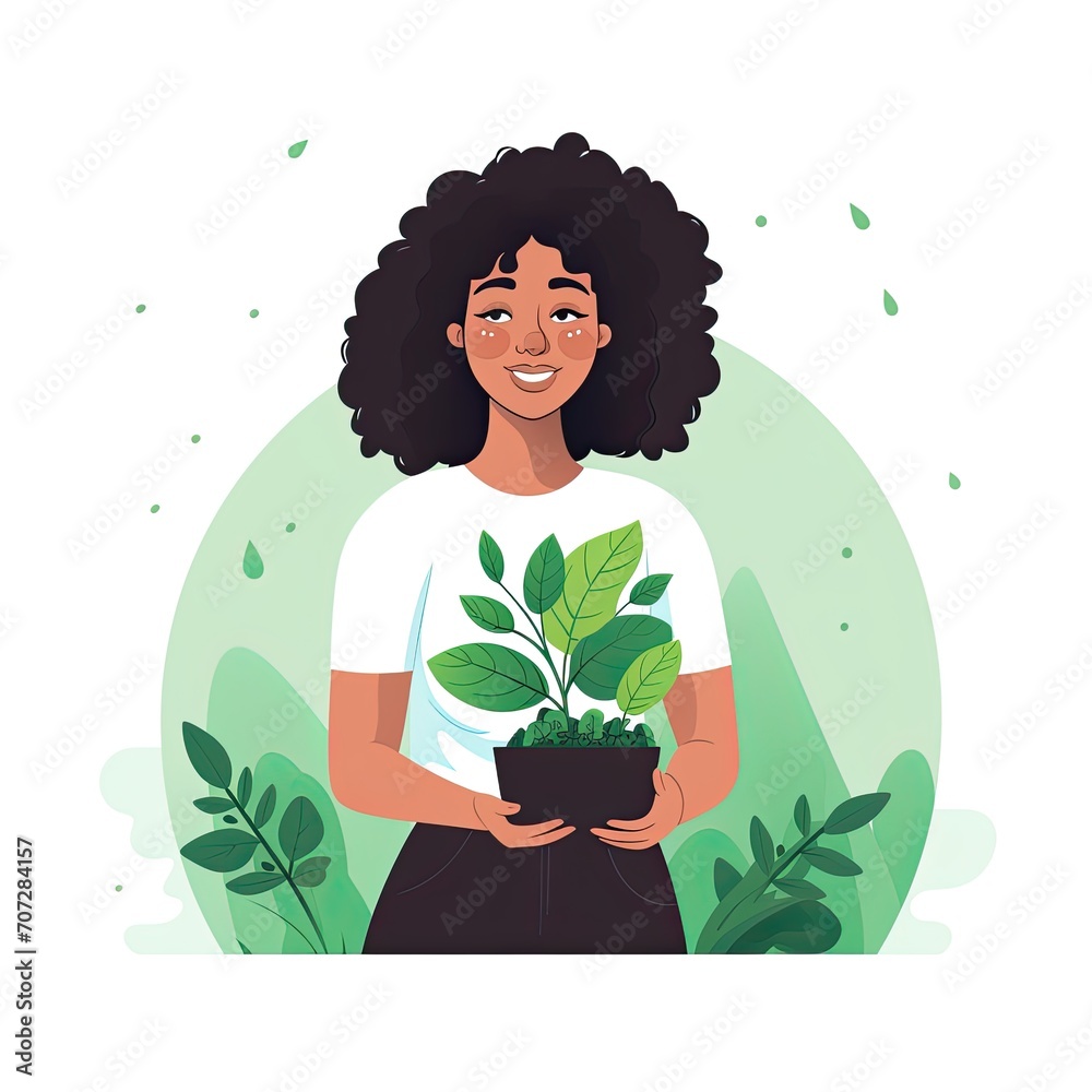 person with a plant person with a plant