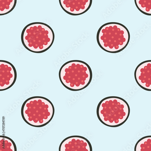 seamless pattern with caviar sushi rolls 