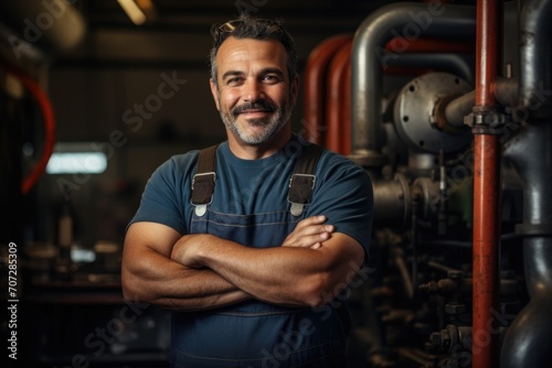 Portrait of a middle aged plumber