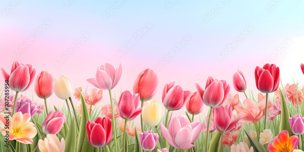 Color spring tulips background - Seasons design Color spring tulips background - Seasons design