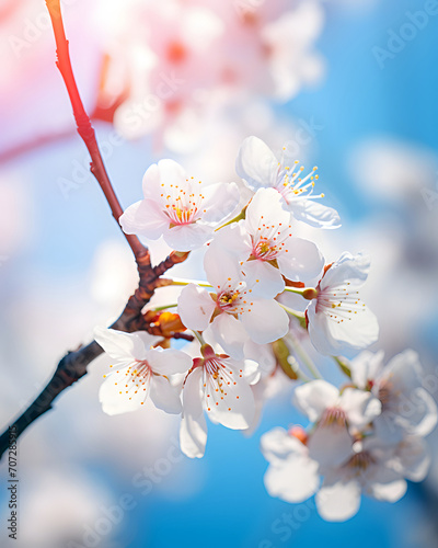 Color cherry tree blossom background - Seasons design