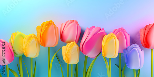 Color spring tulips background - Seasons design © Orkidia