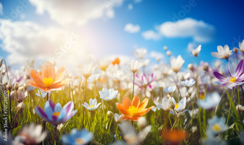 Color spring flowers background - Seasons design