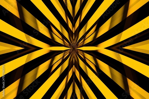 Symmetric yellow and black triangle background pattern 