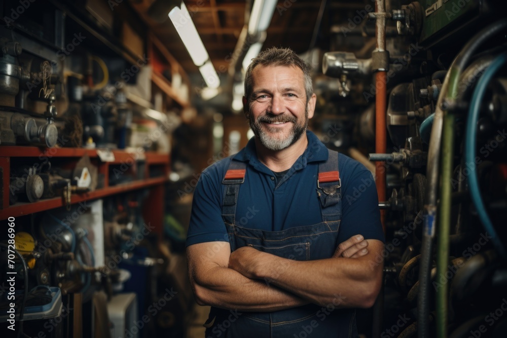 Portrait of a middle aged plumber Portrait of a middle aged plumber