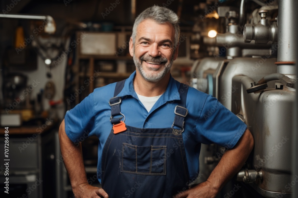 Portrait of a middle aged plumber Portrait of a middle aged plumber