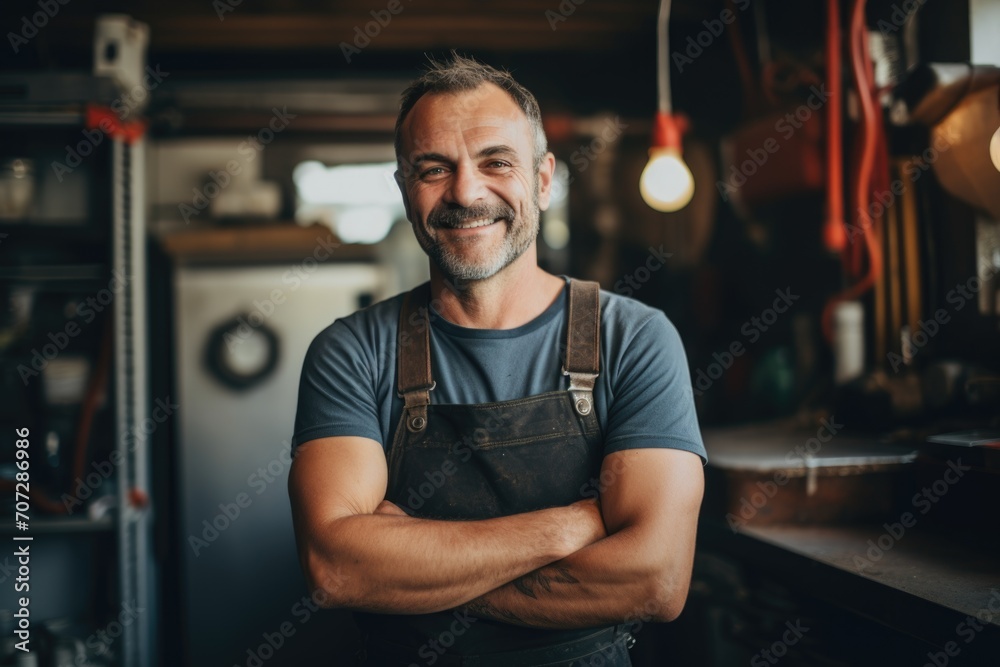 Portrait of a middle aged plumber Portrait of a middle aged plumber