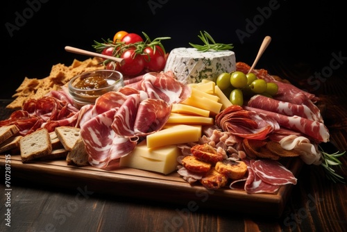 Delicious Assortment of Cheeses and Cured Meats