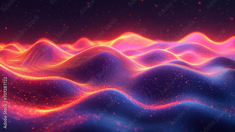 Obraz premium minimal abstract wave futuristic color palette, Futuristic Hues in Minimal Abstract Wave Design, Contemporary Colors in Abstract Futuristic Waves, Contemporary Hues in Minimal Abstract Waves,
