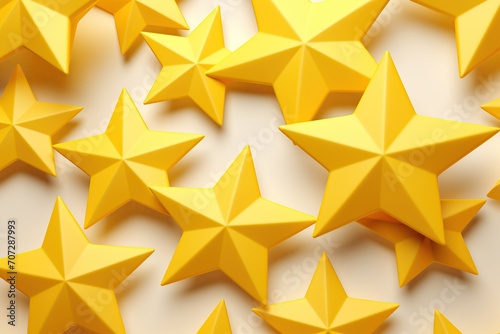 Cartoon yellow stars on white background