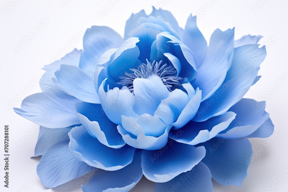 Blue peony flowers on white background Blue peony flowers on white background
