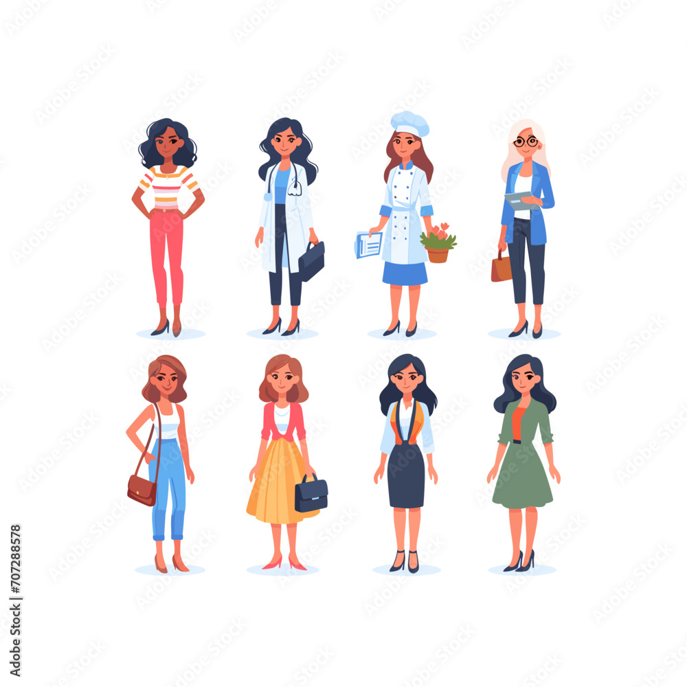 female professions vector illustration