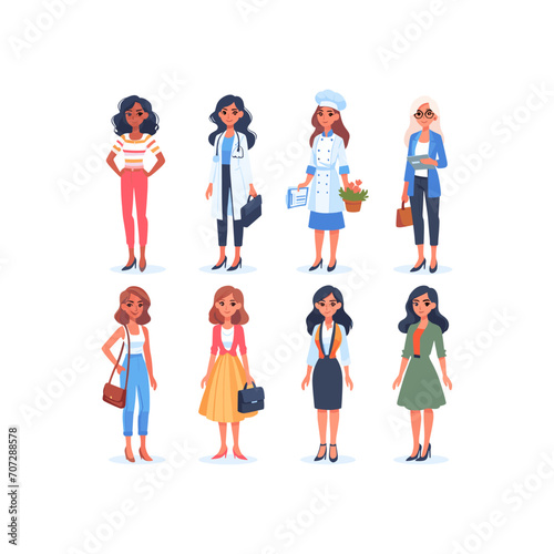 female professions vector illustration