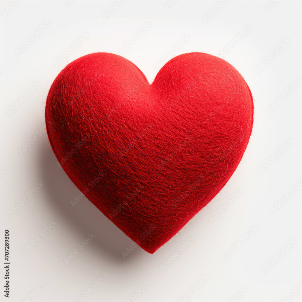 red heart made with felt