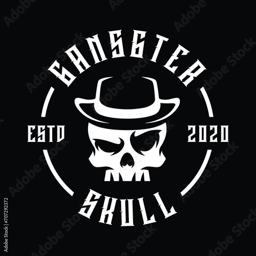 Mafia Skull Logo Design. Vector illustration