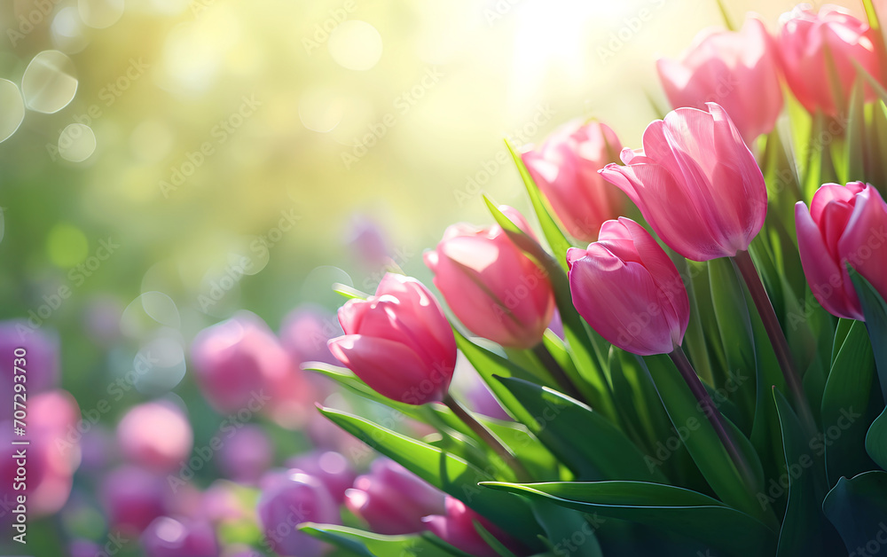 Close-up of Tulips on a Sunny Day. Close-up of Tulips on a Sunny Day.