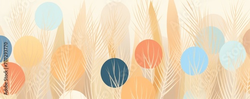 Wheat repeated soft pastel color vector art circle pattern 