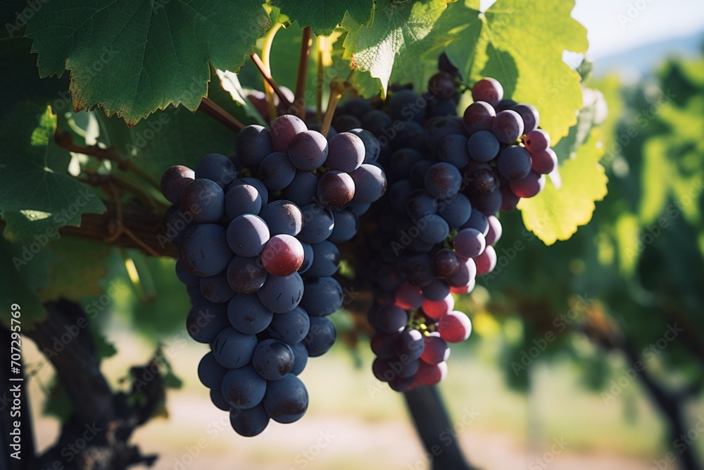Fototapeta premium red grapes on vine