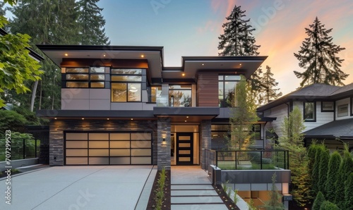 idlewolf residences a threestorey contemporary house with large driveway and parking area. photo