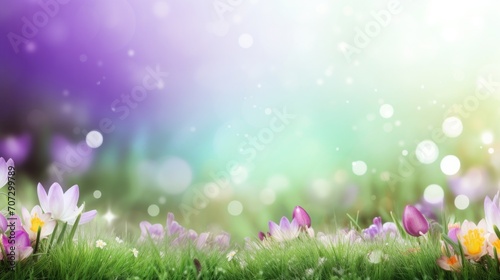 magic spring background with copy space. © olegganko