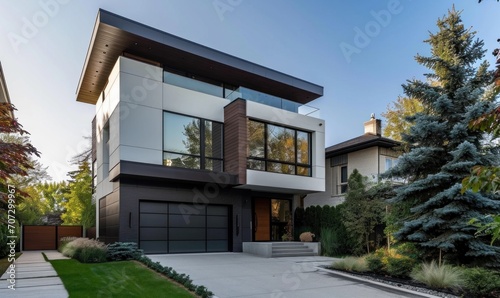 idlewolf residences a threestorey contemporary house with large driveway and parking area. photo