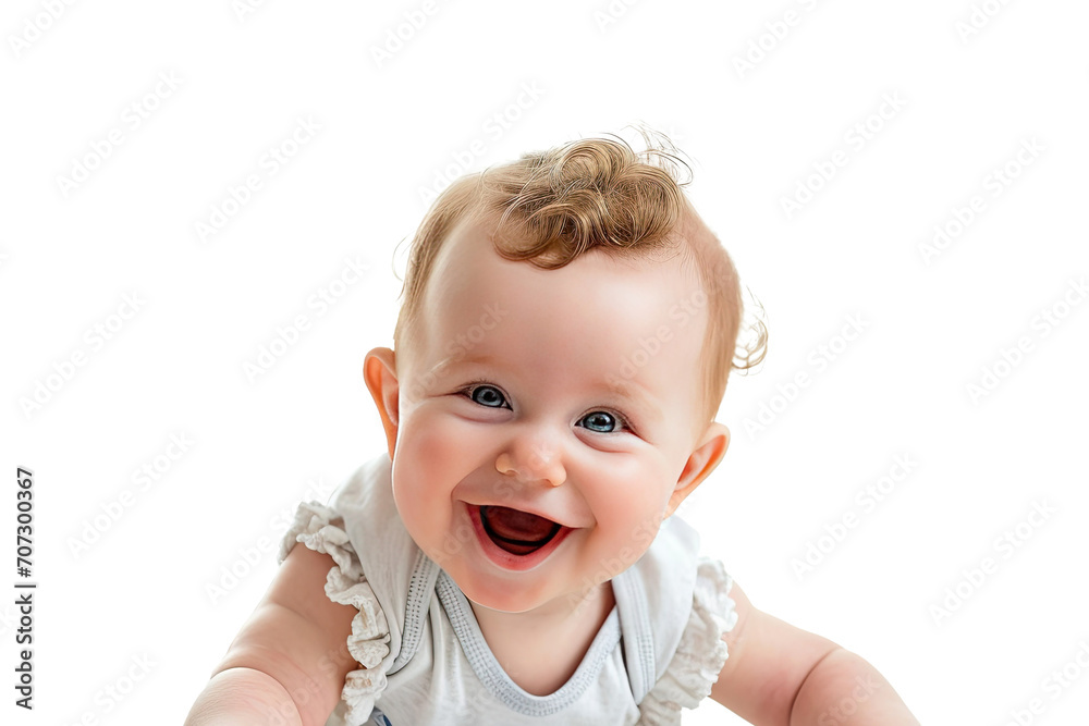 Portrait studio of young adorable baby with happy smile isolated on transparent background. Portrait studio of young adorable baby with happy smile isolated on transparent background.