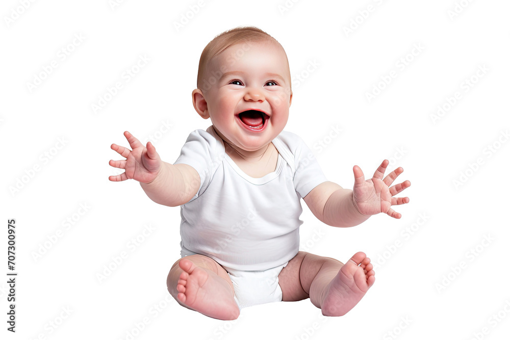 Portrait studio of young adorable baby with happy smile isolated on transparent background. Portrait studio of young adorable baby with happy smile isolated on transparent background.