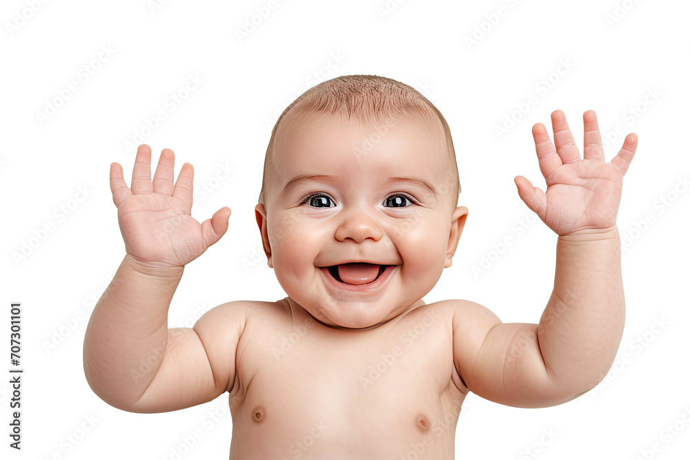 Portrait studio of young adorable baby with happy smile isolated on transparent background. Portrait studio of young adorable baby with happy smile isolated on transparent background.