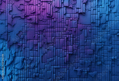 Rough wall surface in cyberpunk blue color